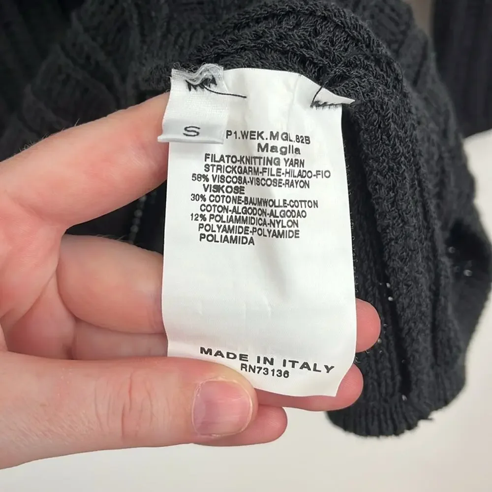 Weekend Max Mara Open Knit Classic Luxury Capsule Minimalist Sweater Top - Small
